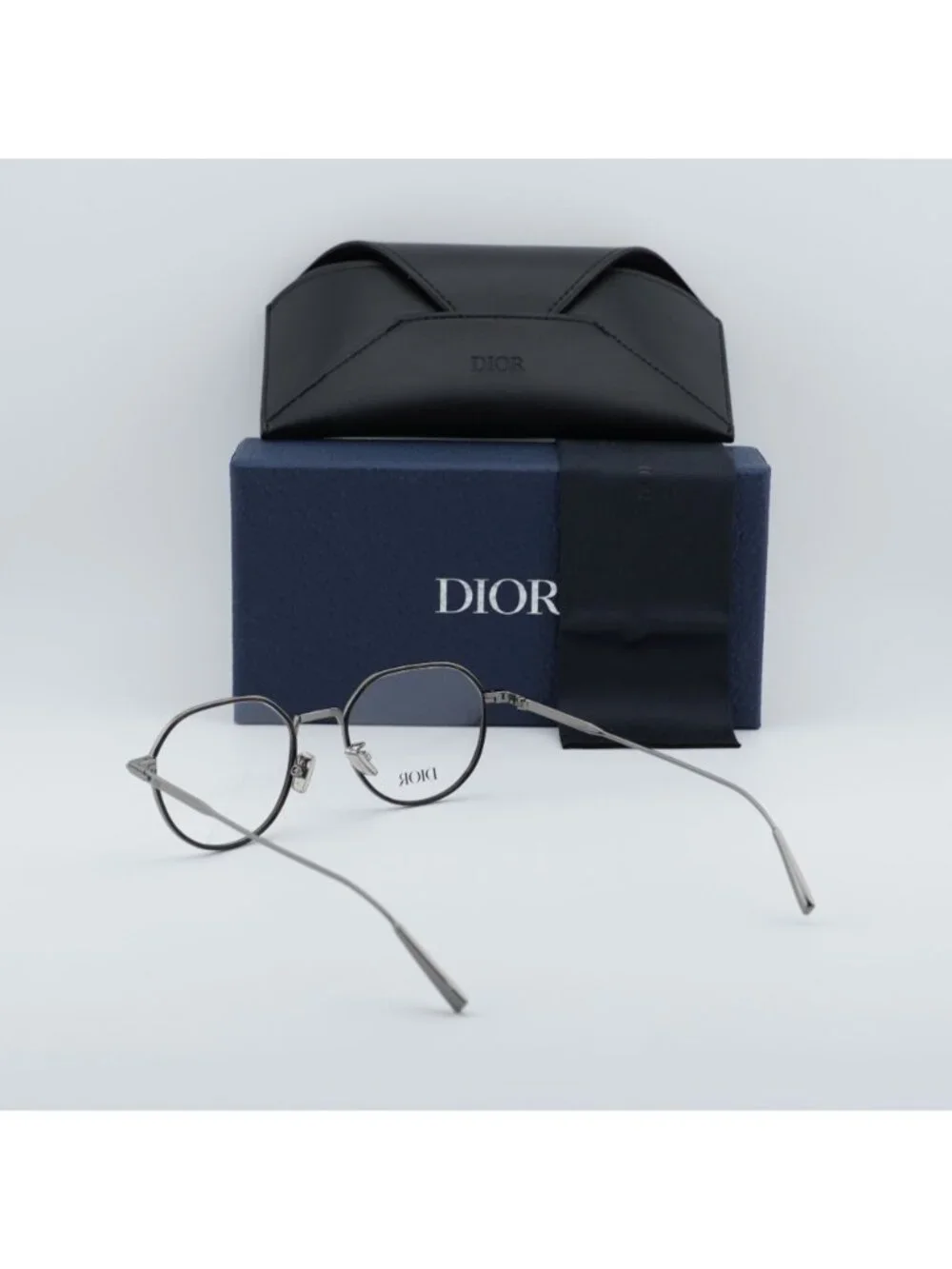 Dior DIORBLACKSUITO R3U 7600 Square Eyeglasses 49mm - Ruthenium